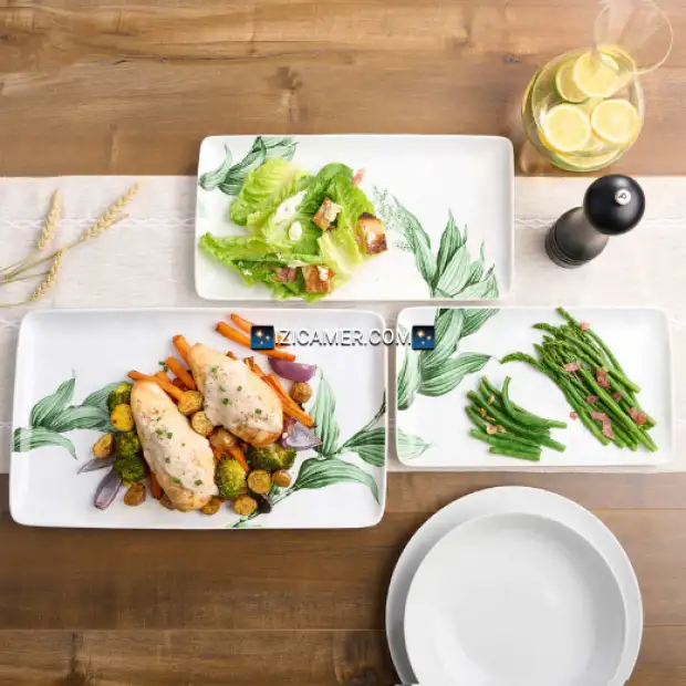 Ensemble de 3 Plateaux de Service en Porcelaine