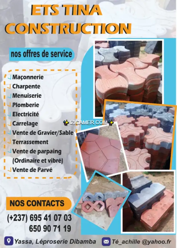 service de contruction et  vente paver