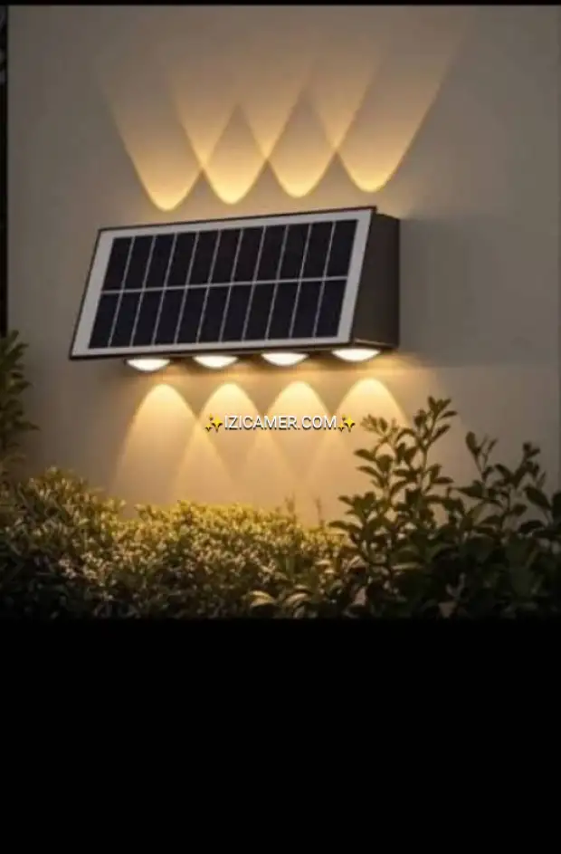 Lampes solaires éclairage deux côtés. Couleur blanc et jaune